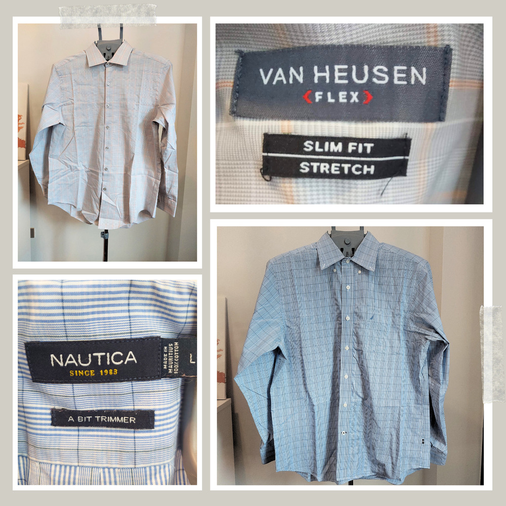 SALE Nautica + Van Heusen Size L Shirts - 2 Pieces Kit